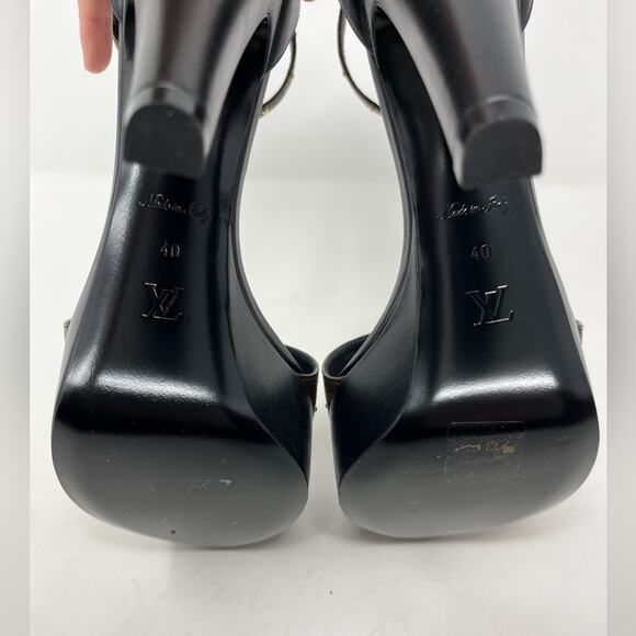 Louis Vuitton Afterglow LV Studded Monogram Platform Sandal High Heel size 40 EU - Picture 5 of 8